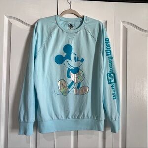 Disney World light blue aqua teal raglan sleeve sweatshirt Size M